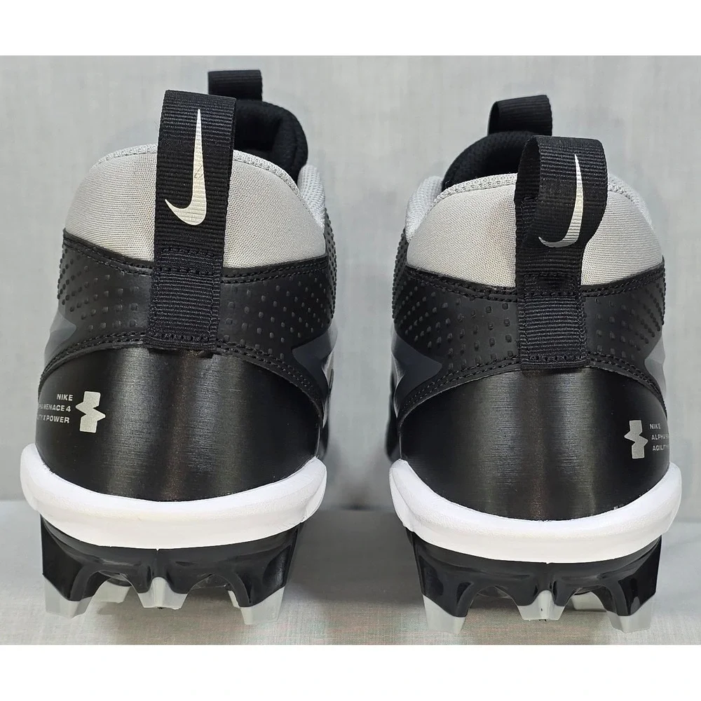Nike Alpha Menace 4 Varsity Football Cleats Black White FN0027-001 Men's Size 12